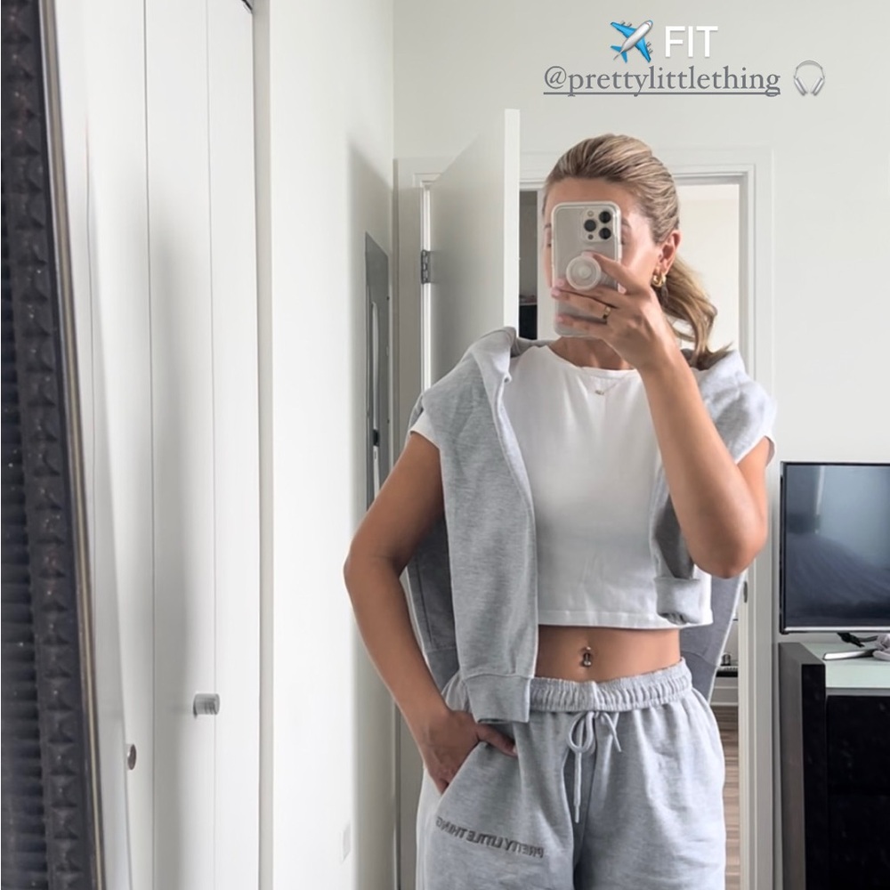 PrettyLittleThing Heather Gray Tracksuit